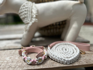 Flower Macrame Collar (Pink)