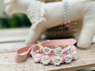 Pink Macrame Flower leash