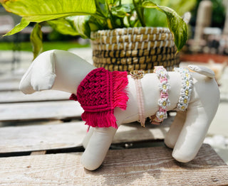 Classic Rose Red Macrame Bandana